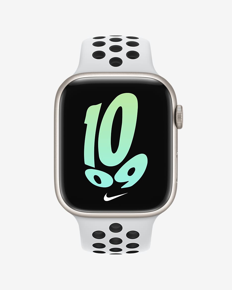 Apple Watch Series 7 (GPS) With Nike Sport Band 45mm Starlight Aluminium  Case